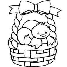 Easter Egg Hatch in Basket coloring page