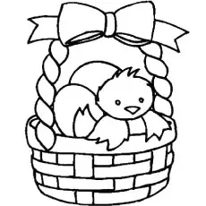 Easter Egg Hatch in Basket coloring page