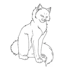 Free Lineart Longhair Warrior Cat Coloring Pages