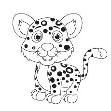 Funny Leopard coloring page