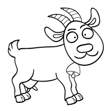 Coloring page with goat