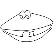 Happy clam shell coloring page