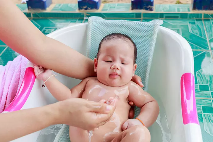 How to hold a baby during shower