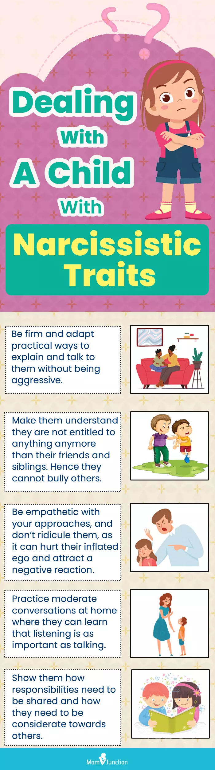 dealing with a child with narcissistic traits (infographic)