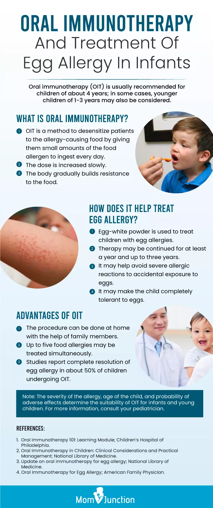 oral immunotherapy and treatment of egg allergy of infants (infographic)