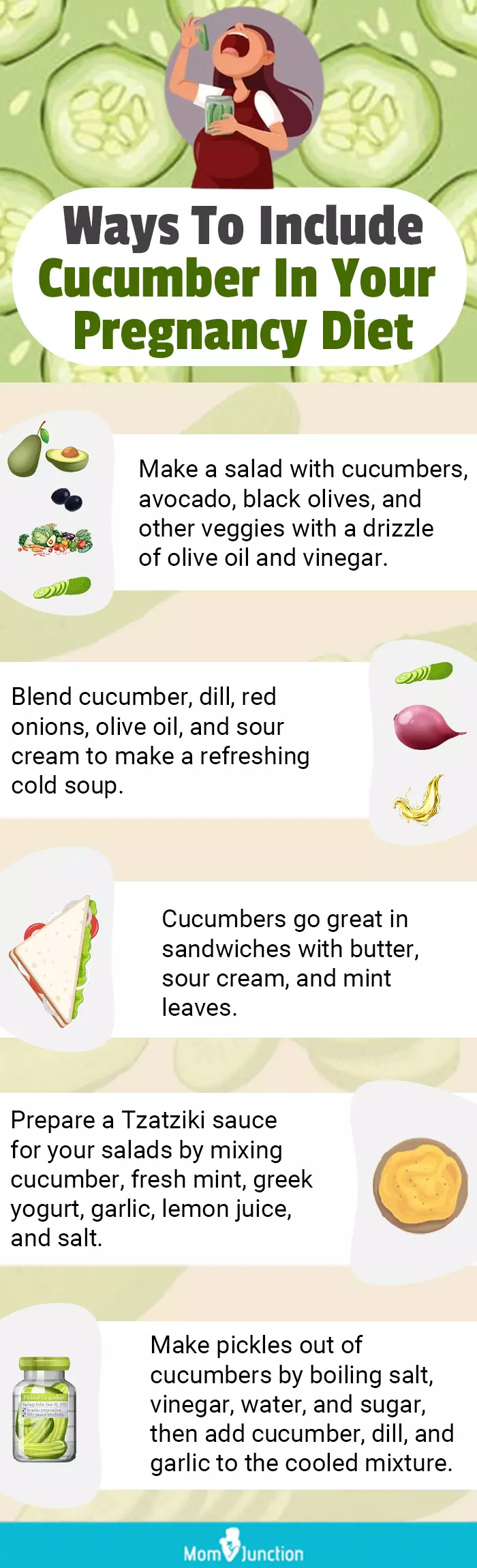 ways to include cucumber in your pregnancy diet (infographic)