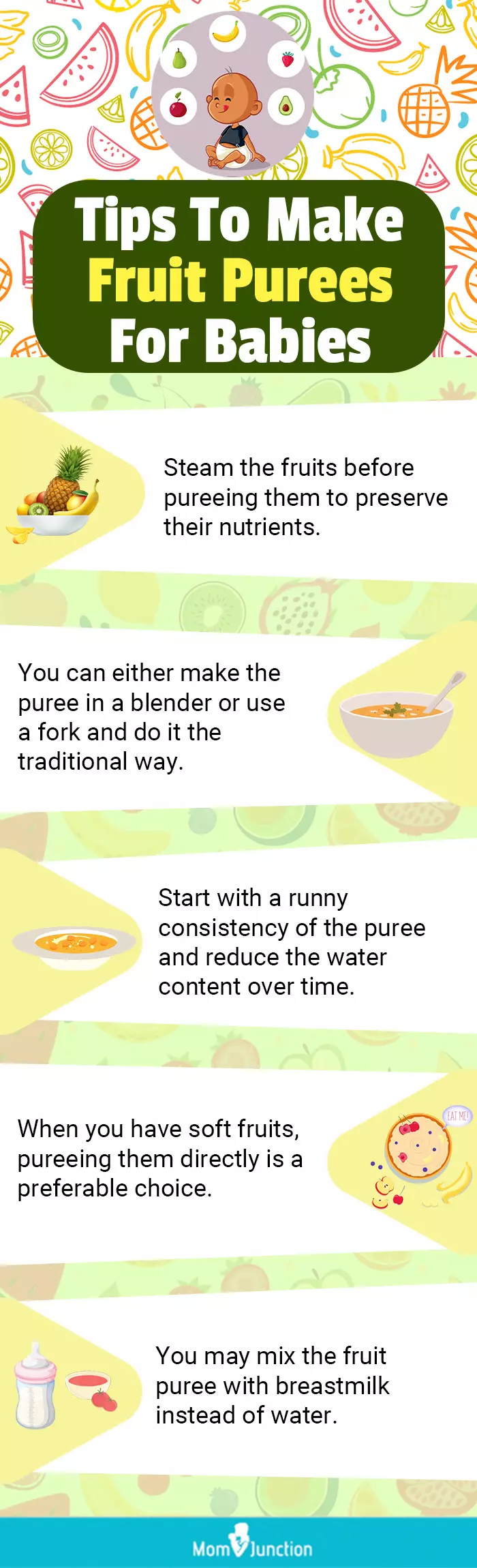 tips to make fruit purees for babies (infographic)