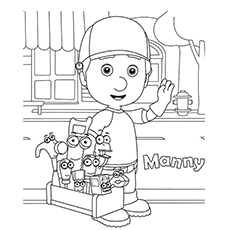 Manny says hello coloring page