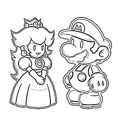 Coloring Pages Of Super Mario And Princess Peach