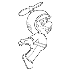 Mario and the Flying Helmet Coloring Page