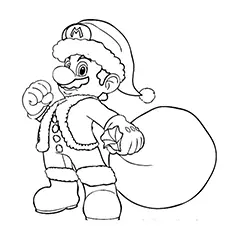 Coloring Pages Of Mario As Santa Claus