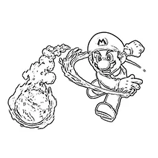 Mario Throwing A Fireball coloring page