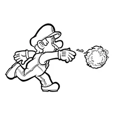 coloring page Of Mario With Fire Ball
