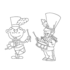Military officer playing drum coloring page