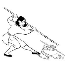 Mulan and Mushu coloring pages