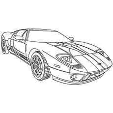 Muscle Ford GT leet ghost coloring page