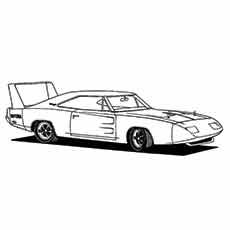 Muscle car in daytona charger coloring page