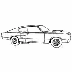 Muscle draw a charger step car coloring page