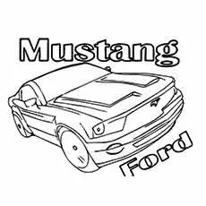 Coloring page of Muscle ford mustang new