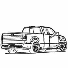 Muscle ford truck model coloring page
