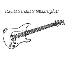 rock guitar coloring page