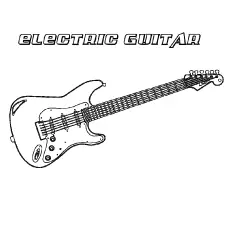 New Electric Bass Guitar coloring page