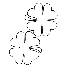 Pair of Four Leaf Clover for Luck Coloring Page