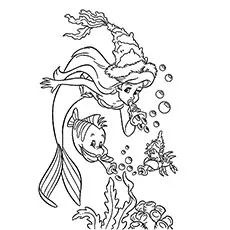 Underwater Little Mermaid Coloring Page