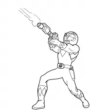 Power Rangers With Gun Coloring Pages