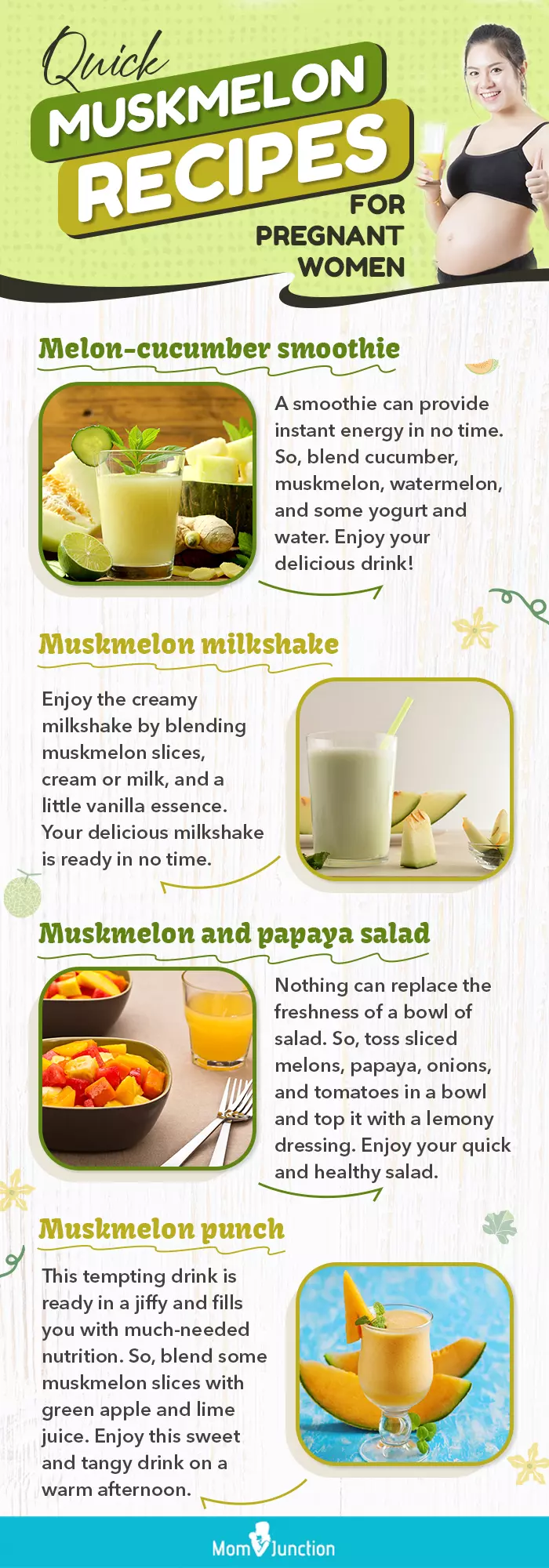 quick muskmelon recipes for pregnant women (infographic)
