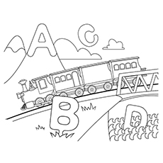A B C D With Choo Choo Soul coloring page
