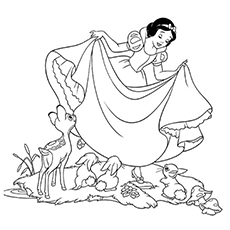 Coloring pages of snow white and friends