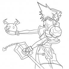 Sora Kingdom Hearts Coloring page