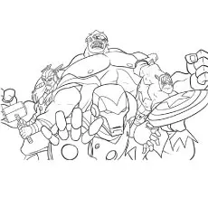 Coloring Pages of Team Avengers