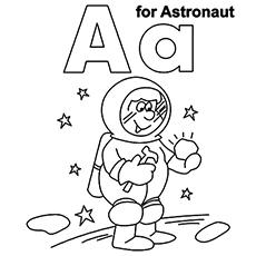 A For Astronaut coloring page_image