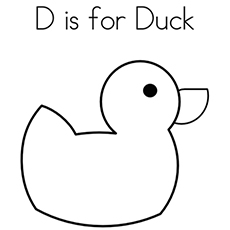 ‘D’ For Duck Coloring Pages
