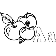 Letter A For Apple Coloring Page_image