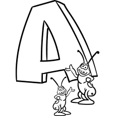 A Stands for Ant Coloring Page_image