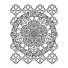 Abstract with Growing Flower Coloring Pages to Print_image