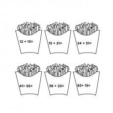 Add up French fries coloring pages