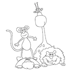Coloring page of The An Assortment Of Jungle Animals