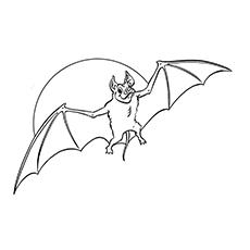 Coloring Pages of Angry Bat Flying in the Sky