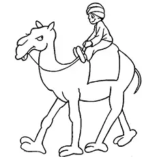 Arabic Man Riding Camel coloring page
