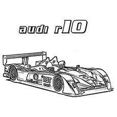 Audi R10 Sports Car Coloring Page