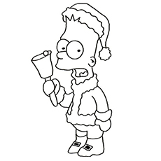 Its Christmas Time Bart As Santa Coloring Pages