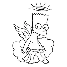 Simpsons Bart The Angel Coloring Pages