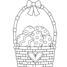 Easter Basket With A Bow coloring page