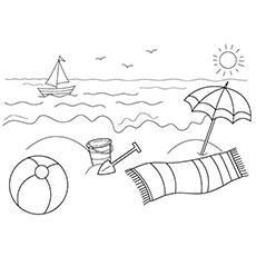 Beach Activities Coloring Page