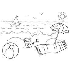 Beach Activities Coloring Page