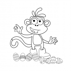 Monkey With Boots And Egg coloring page